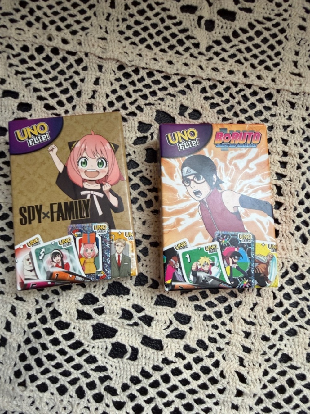 McDonald's UNO Flip! Spy x Family and BORUTO NARUTO next generation card games